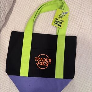 Black and Purple Trader Joe’s Mini Tote Bag
